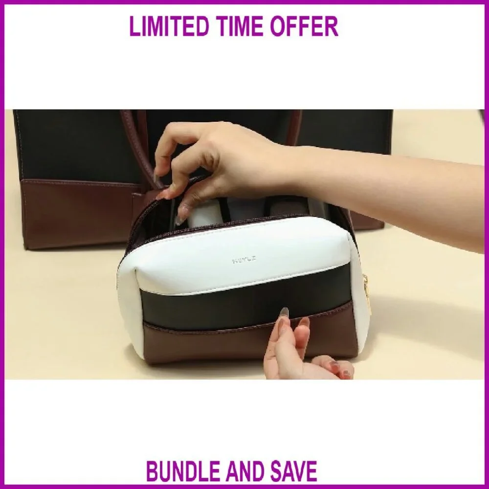 15.6 Inch Waterproof Leather Laptop Tote Bag with Multi Compartments